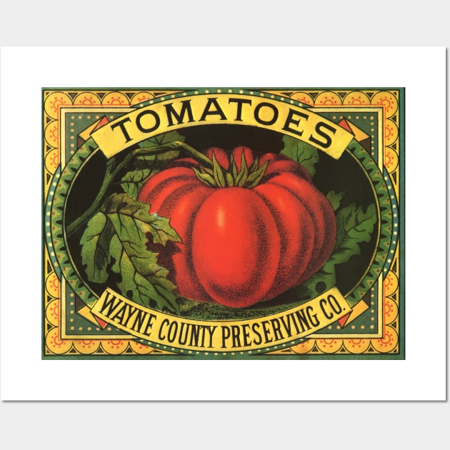 Vintage Wayne County Tomatoes Preserving Co. Label Wall Art by MasterpieceCafe